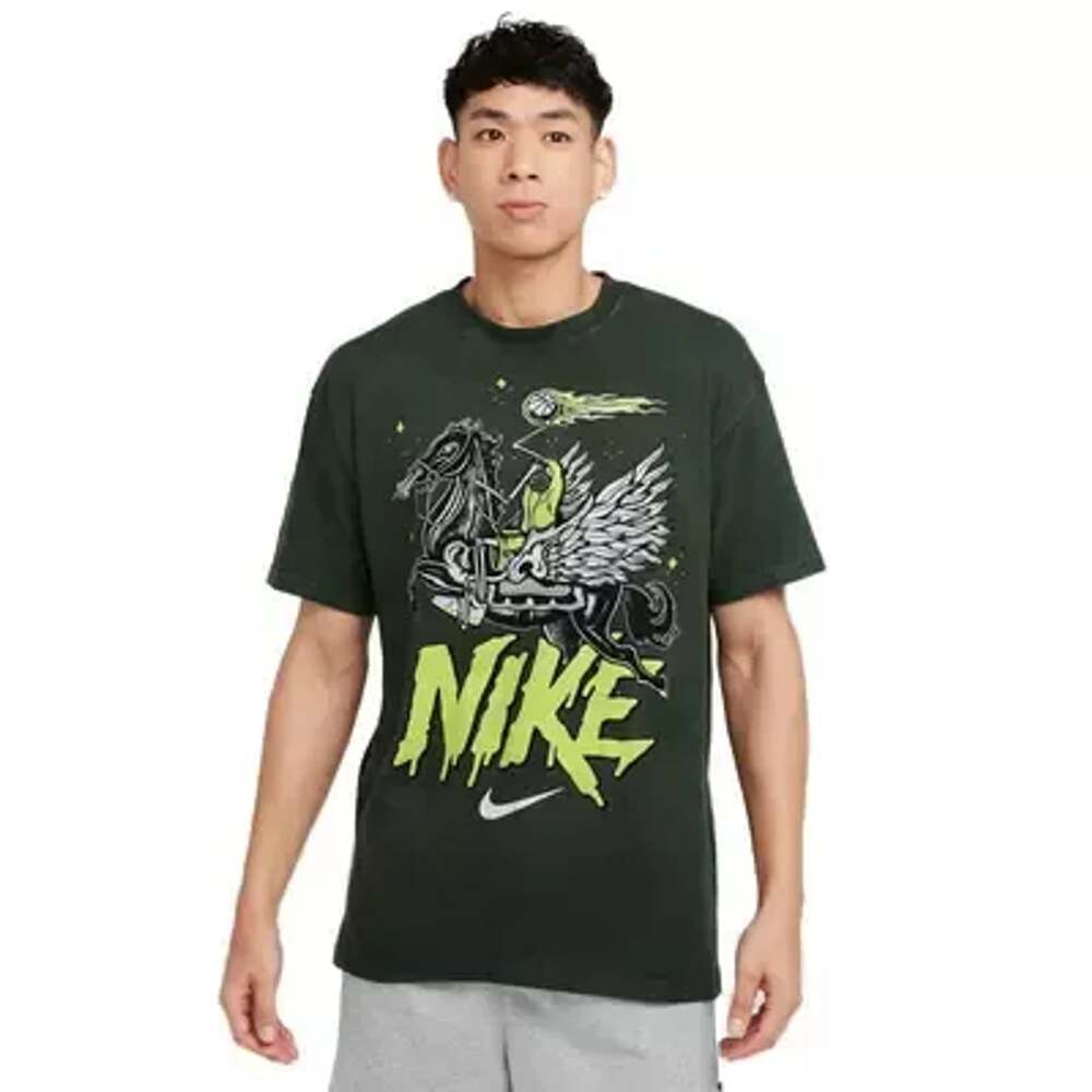 Nike Max90 Basketball T-Shirt Size L Green Graphic Tee